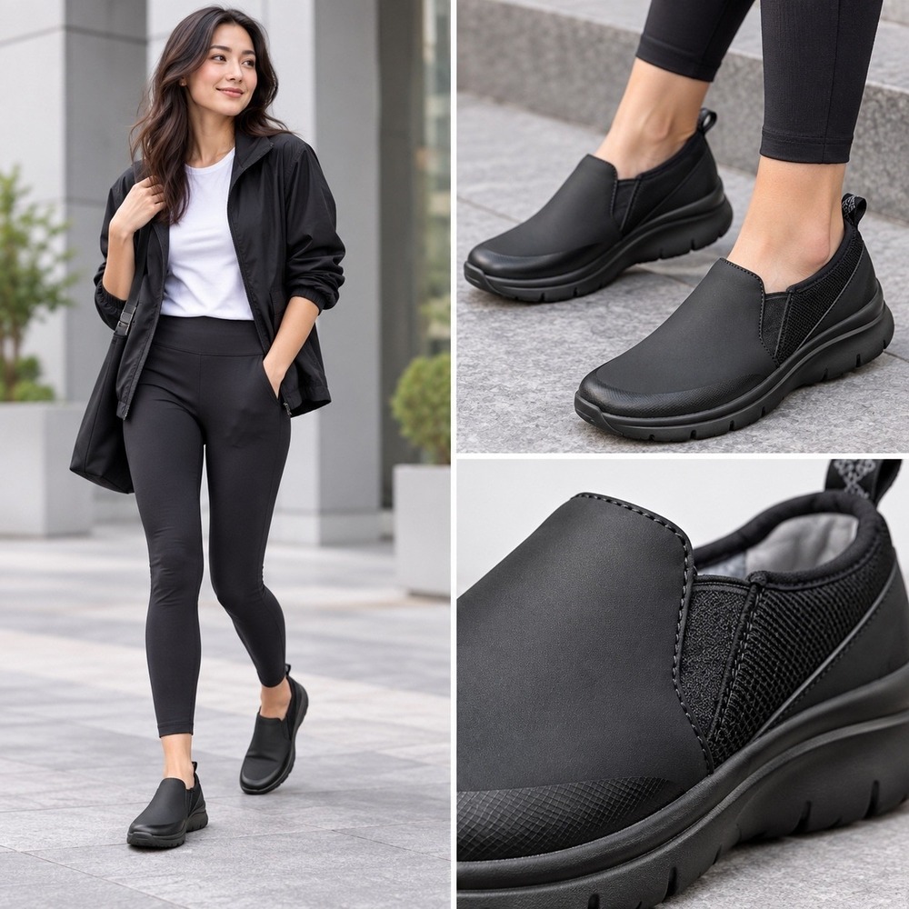 Alegria Rok n Roll Black Slip On Professional Shoes RRSL-7616 39 Womens 9-9.5